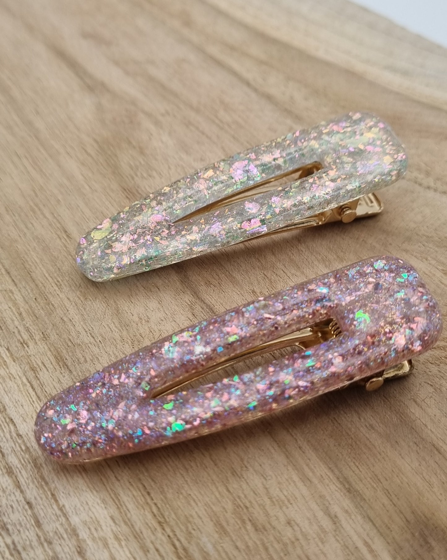 Barrette à paillettes colorée
