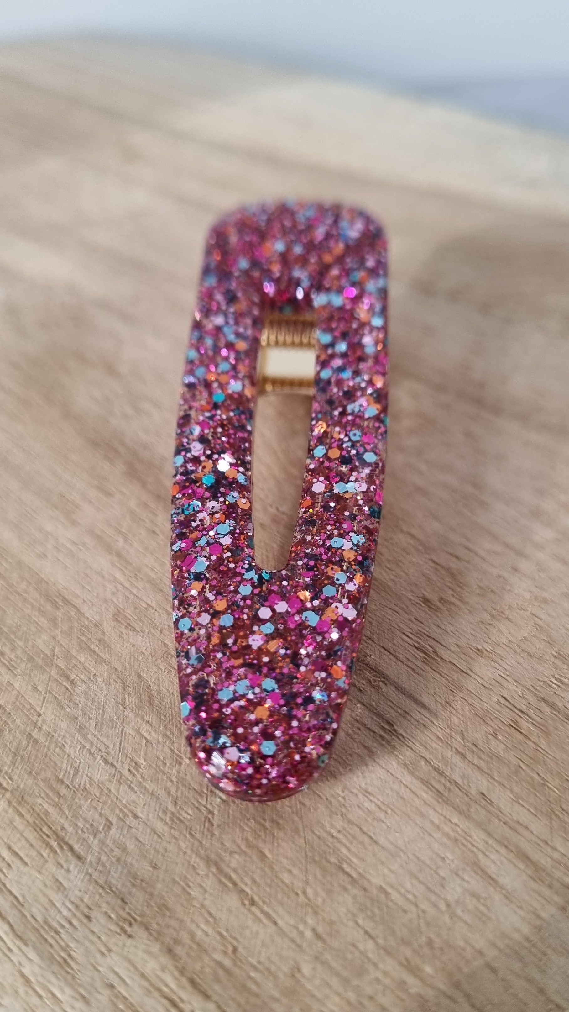 Barrette cheveux à paillettes colorée