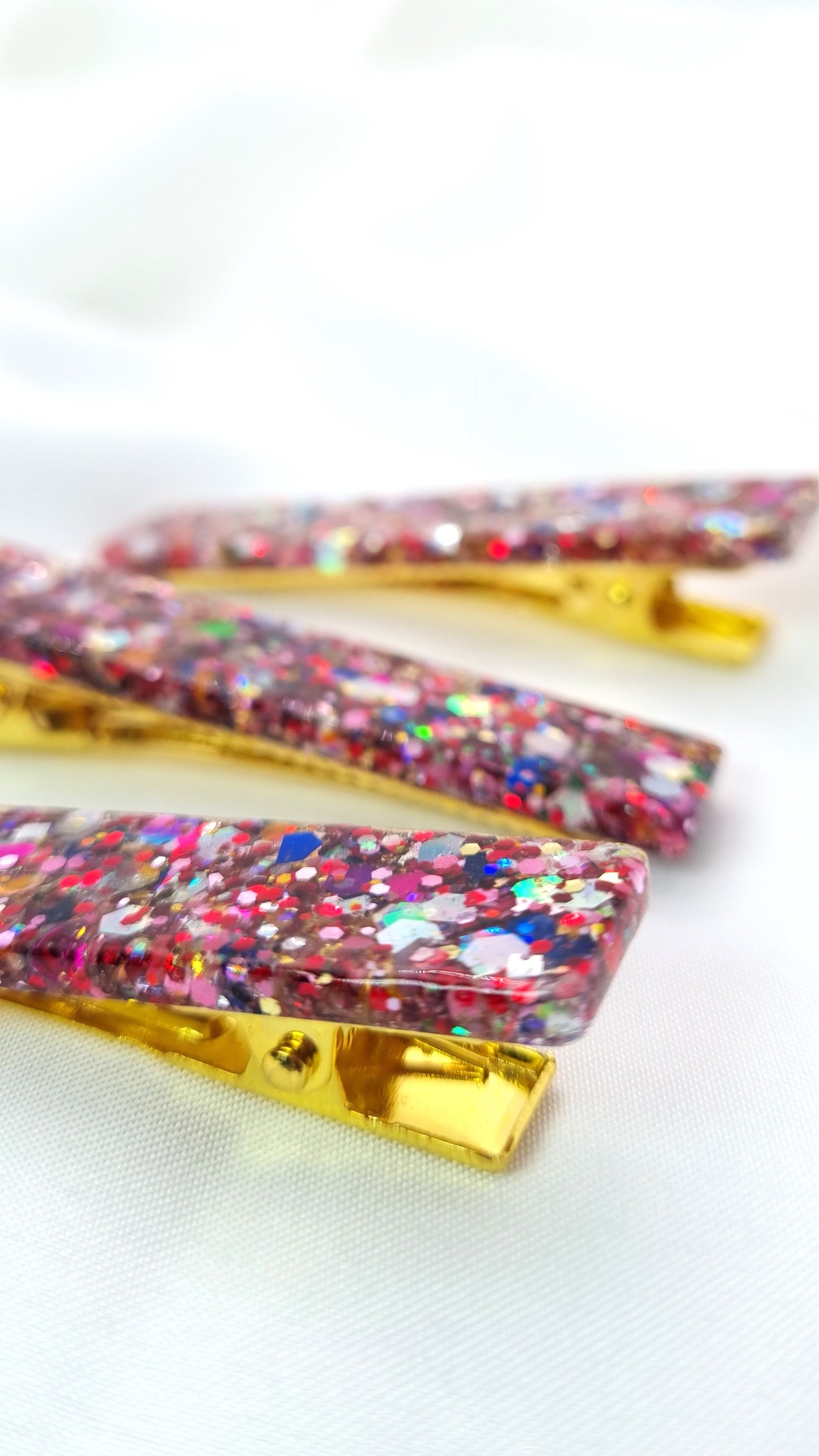 Barrette cheveux à paillettes colorée