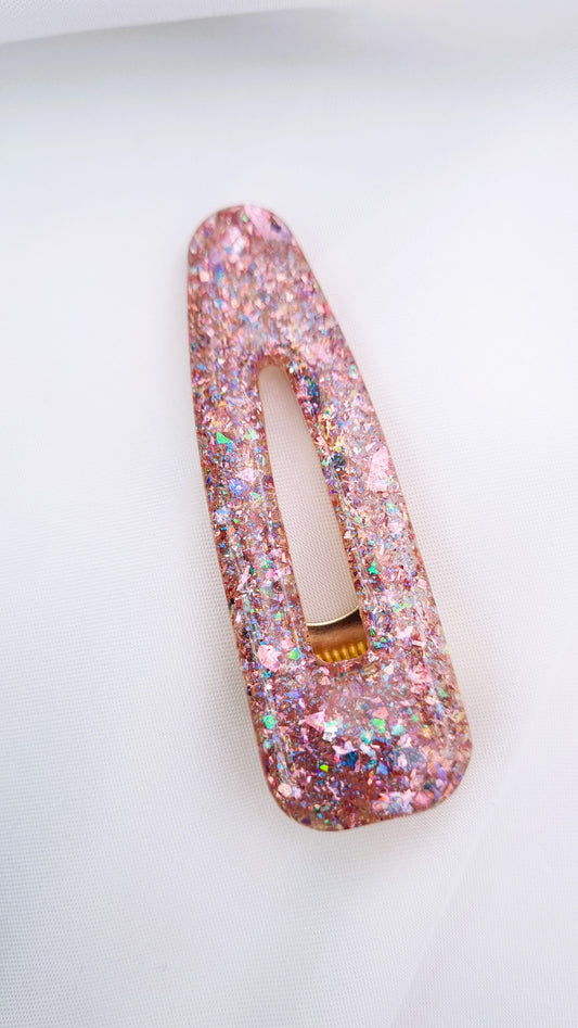 Barrette cheveux à paillettes colorée