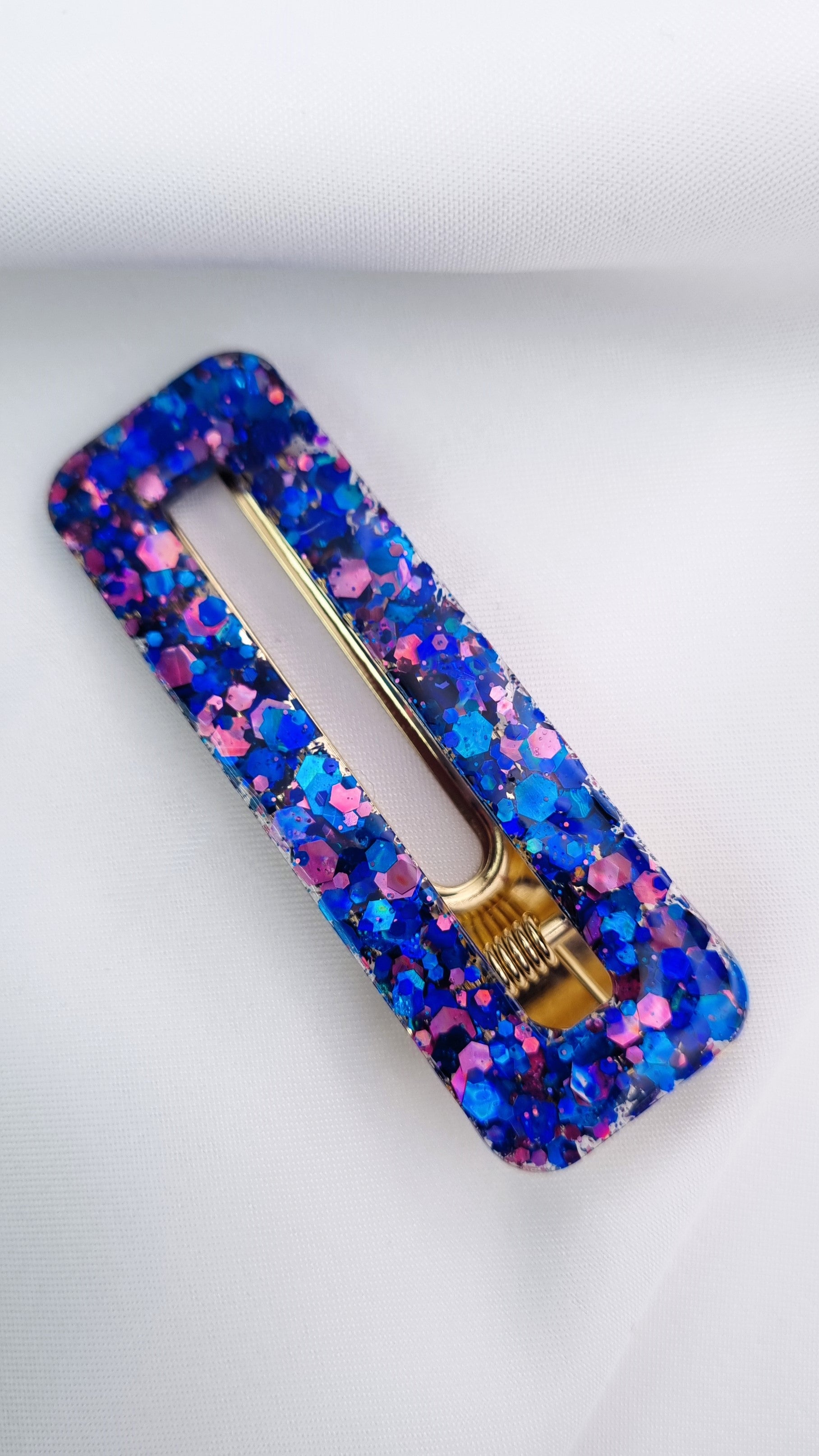 Barrette à paillettes colorée