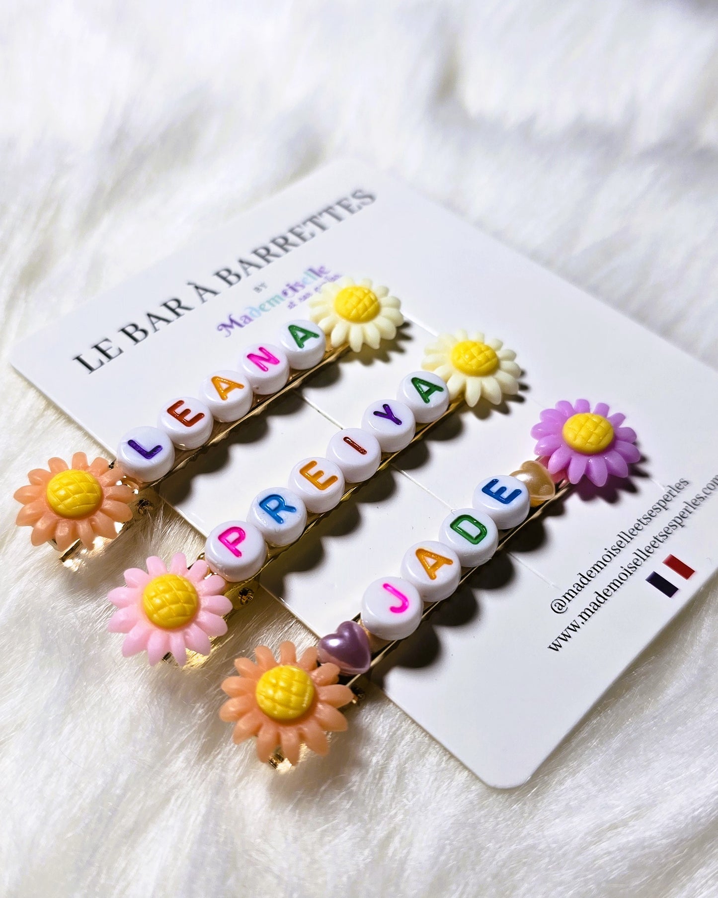 Barrette kid personnalisée Flowers