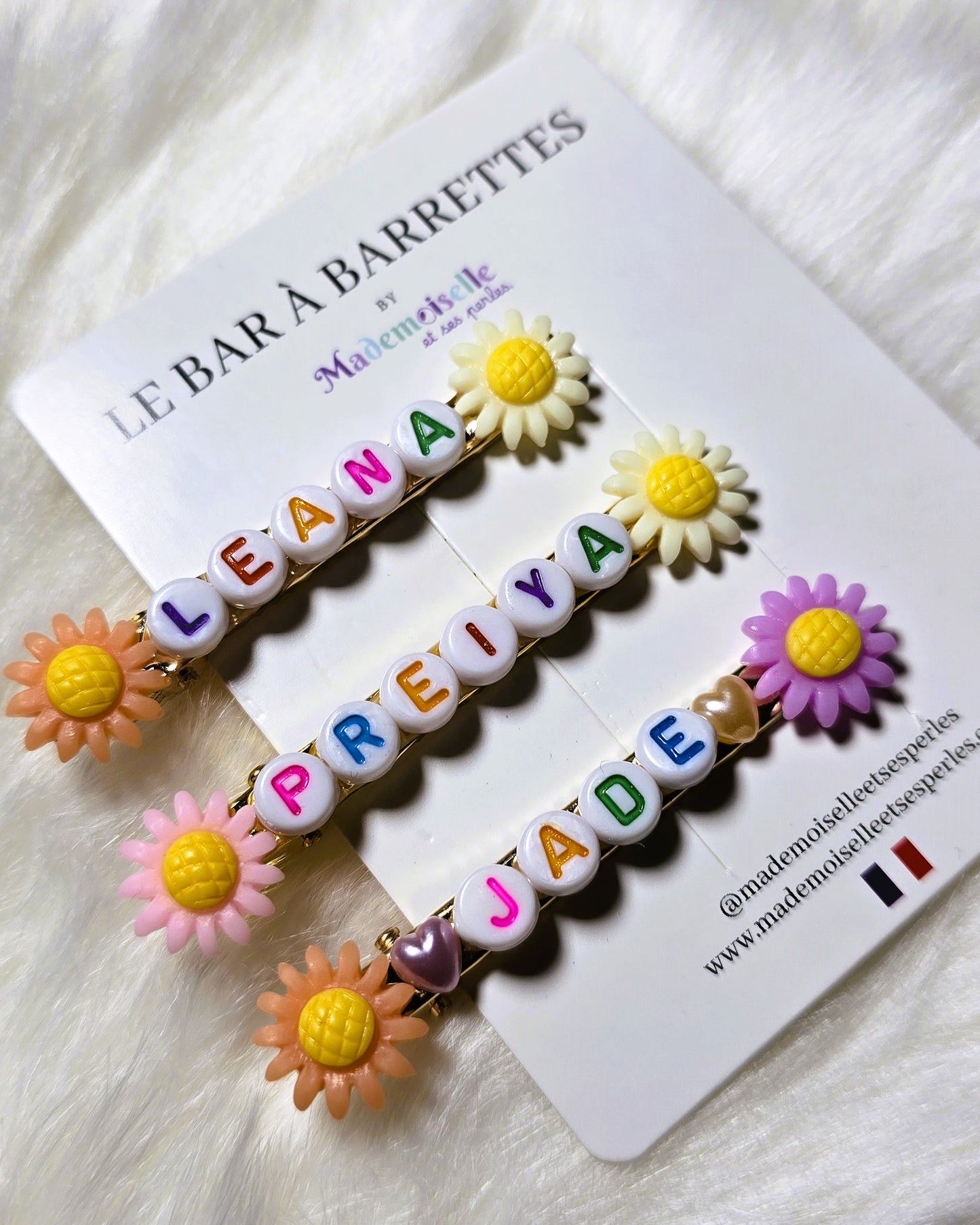 Barrette kid personnalisée Flowers