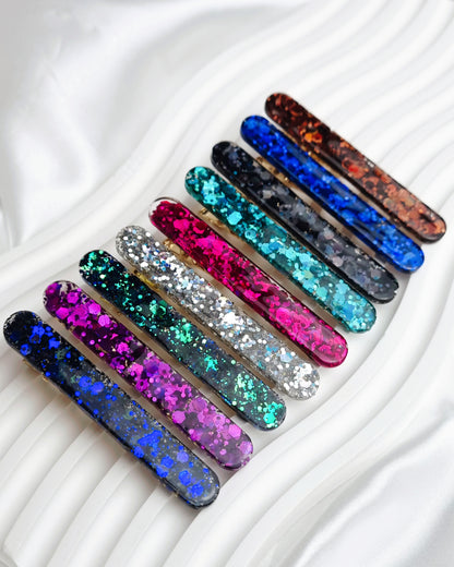 Barrette cheveux à paillettes colorée